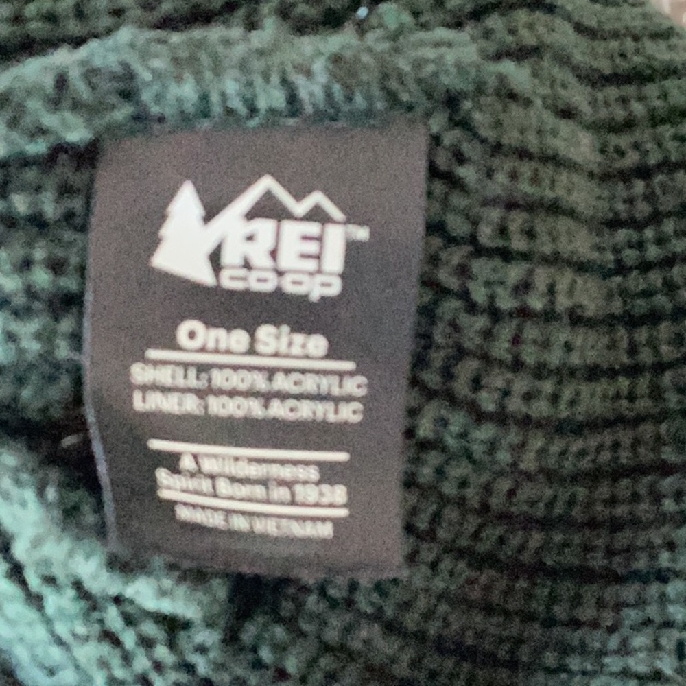 REI Forest Green Knit Hat - Picture 3 of 3